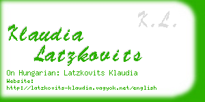 klaudia latzkovits business card